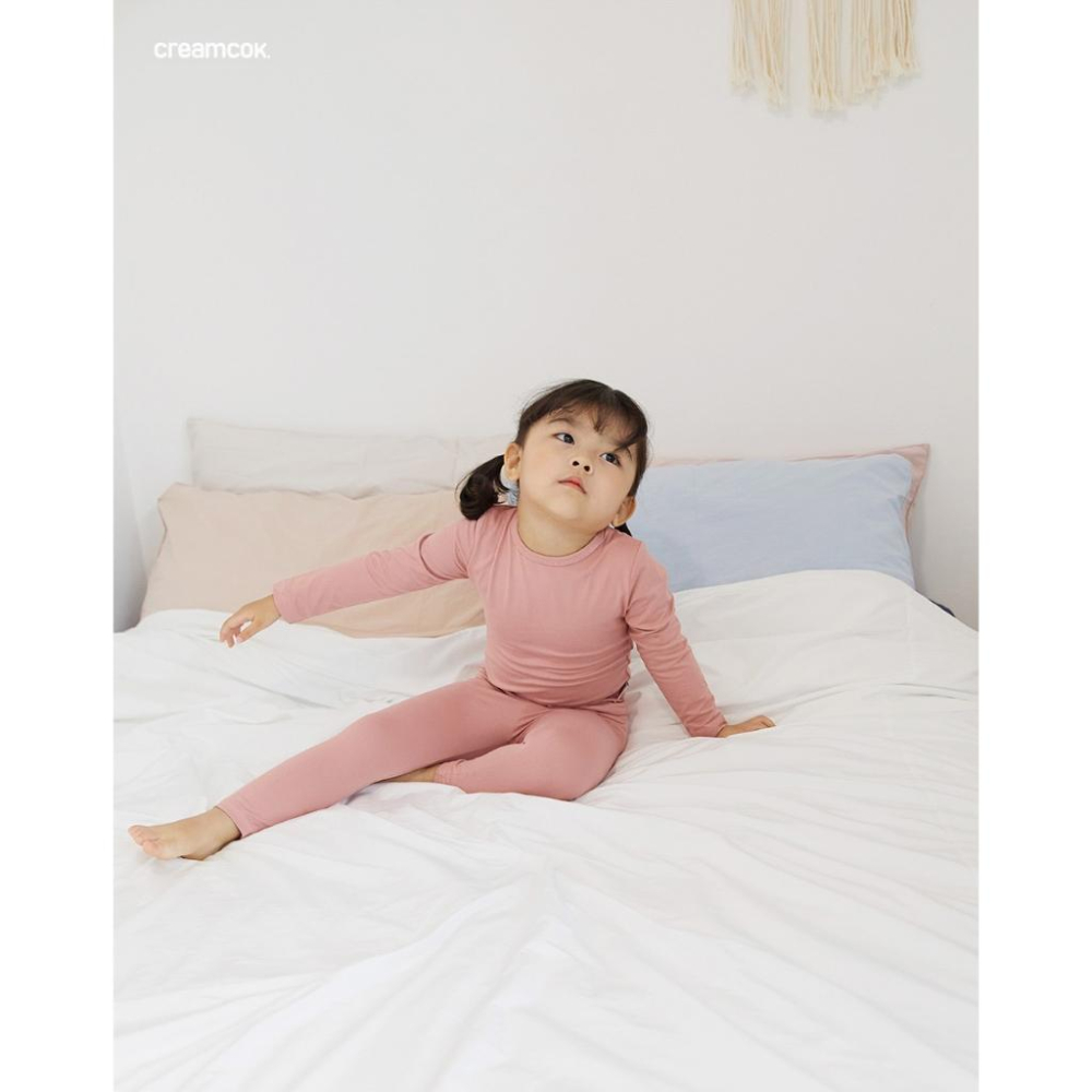 【兩件免運】韓國童裝 Creamcok 我很熱保暖居家服 兒童內搭  女童居家服上衣 男童同居家服 兒童居家服 韓國代購-細節圖5