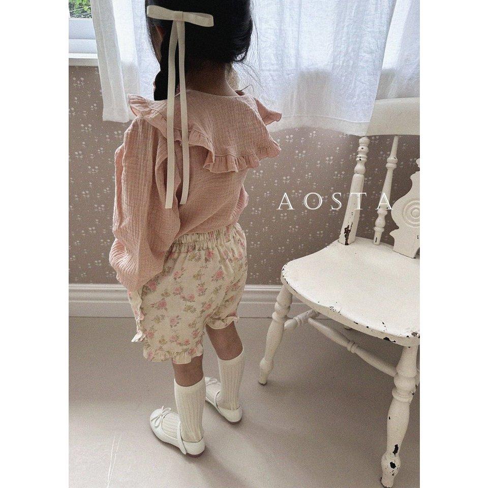 【兩件免運】韓國🇰🇷童裝 Aosta 氣質荷葉翻領襯衫 兒童上衣 女童上衣 幼稚園穿搭 韓國代購-細節圖2