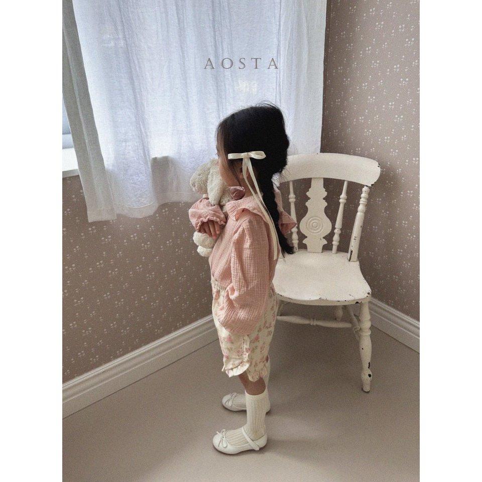 【兩件免運】韓國🇰🇷童裝 Aosta 氣質荷葉翻領襯衫 兒童上衣 女童上衣 幼稚園穿搭 韓國代購-細節圖4