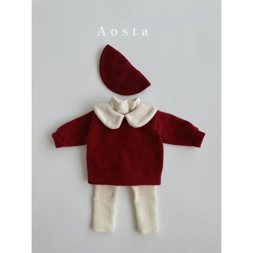 【兩件免運】韓國🇰🇷童裝 Aosta 小翻領紅色上衣 聖誕節服裝 兒童上衣 兒童造型服 可愛造型服 韓國代購-細節圖2