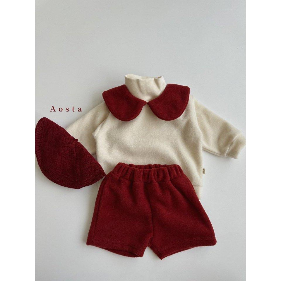【兩件免運】韓國🇰🇷童裝 Aosta 小翻領紅色上衣 聖誕節服裝 兒童上衣 兒童造型服 可愛造型服 韓國代購-細節圖4