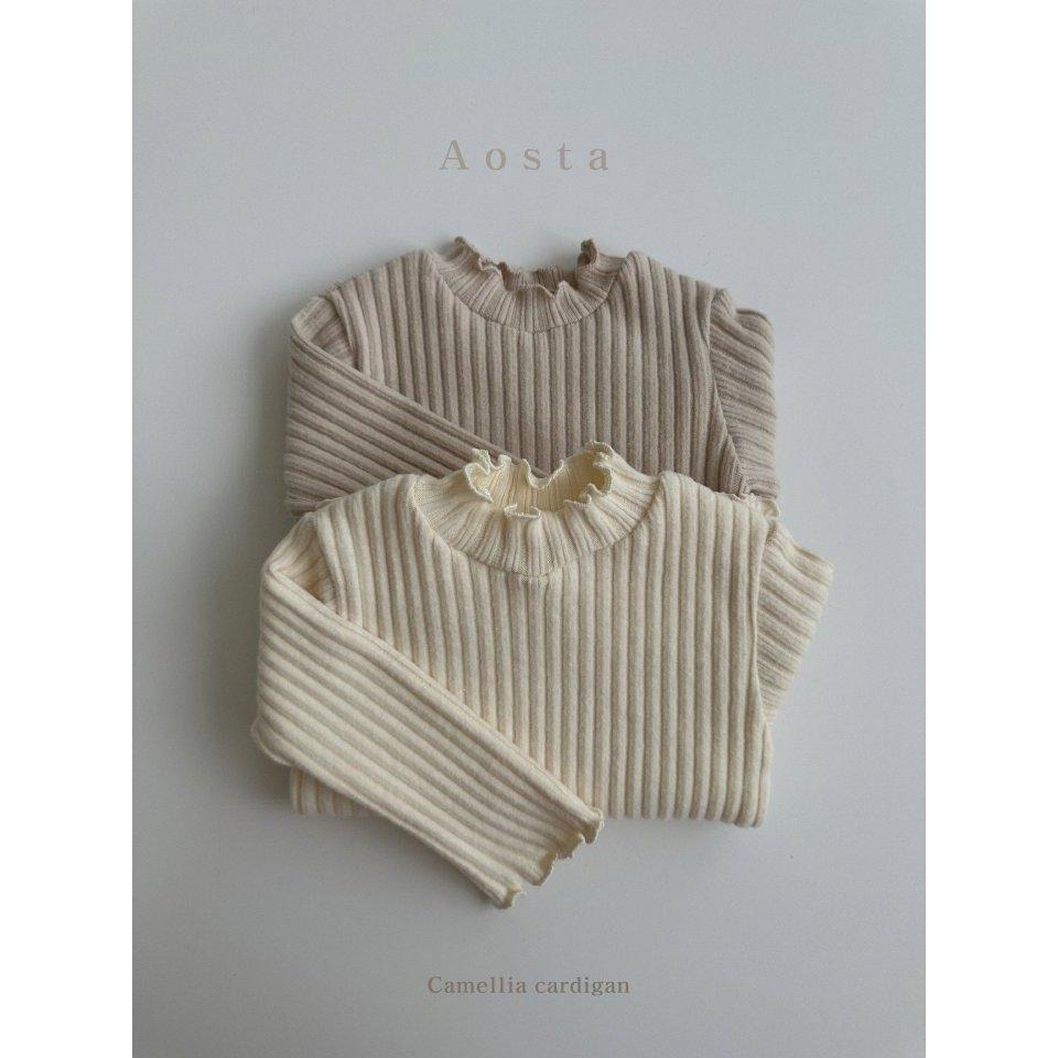 現貨+預購【兩件免運】韓國🇰🇷童裝 Aosta 木耳邊壓紋抗條上衣 兒童上衣 兒童內搭 女寶上衣 女寶內搭 女寶穿搭 韓-細節圖2