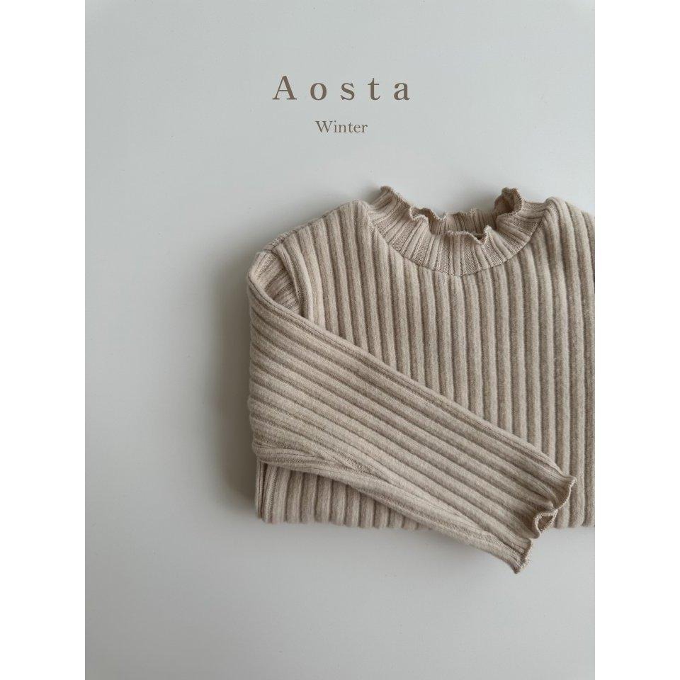 現貨+預購【兩件免運】韓國🇰🇷童裝 Aosta 木耳邊壓紋抗條上衣 兒童上衣 兒童內搭 女寶上衣 女寶內搭 女寶穿搭 韓-細節圖5