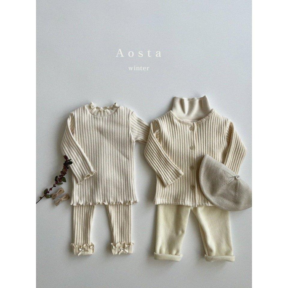 現貨+預購【兩件免運】韓國🇰🇷童裝 Aosta 木耳邊壓紋抗條上衣 兒童上衣 兒童內搭 女寶上衣 女寶內搭 女寶穿搭 韓-細節圖7