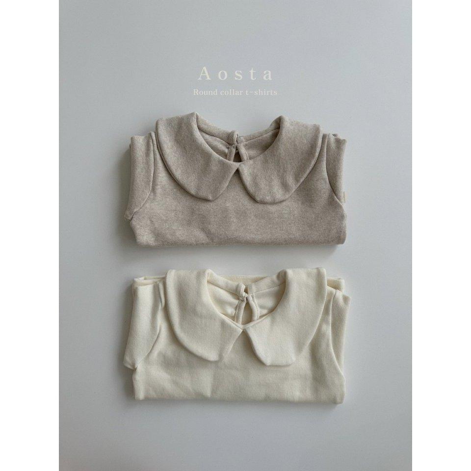 【兩件免運】韓國🇰🇷童裝 Aosta 可愛小翻領上衣 兒童上衣 兒童內搭 女童上衣 女童內搭 女童穿搭 韓國代購-細節圖2