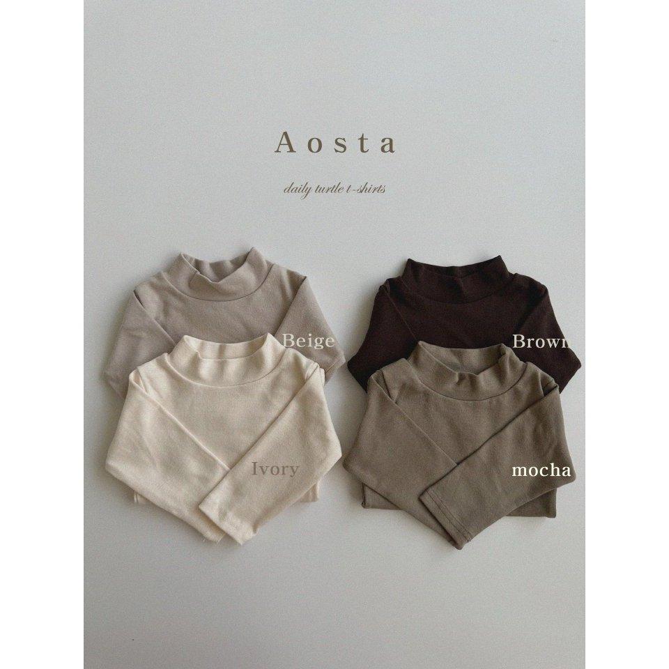 現貨+預購【兩件免運】韓國🇰🇷童裝 Aosta 保暖打底上衣 兒童上衣 兒童內搭 兒童保暖 兒童高領 韓國代購-細節圖2