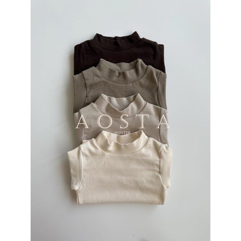 現貨+預購【兩件免運】韓國🇰🇷童裝 Aosta 保暖打底上衣 兒童上衣 兒童內搭 兒童保暖 兒童高領 韓國代購-細節圖5