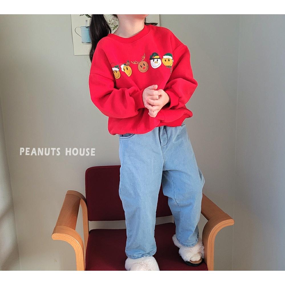 【兩件免運】韓國🇰🇷童裝 聖誕節微笑上衣 聖誕節服裝 兒童造型服 可愛造型服 紅色上衣 綠色上衣 聖誕老公公 韓國代購-細節圖2