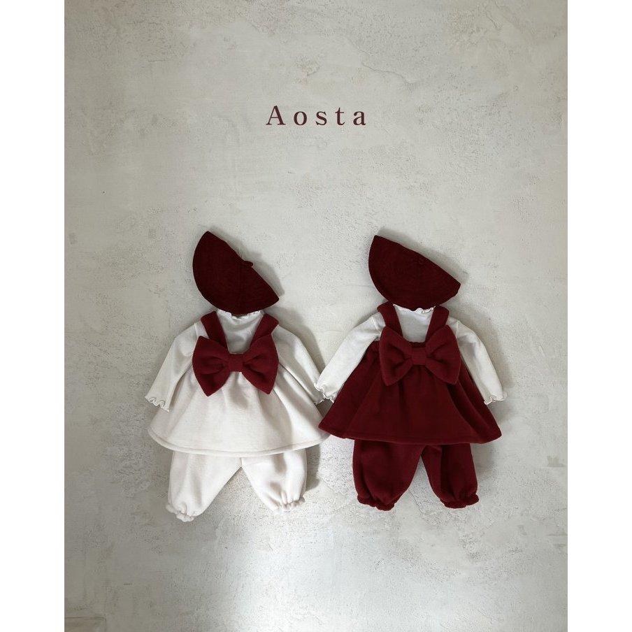 【兩件免運】韓國🇰🇷童裝 Aosta 蝴蝶結吊帶上衣 兒童上衣 女童上衣 女童可愛洋裝 裙子 聖誕節   韓國代購-細節圖3
