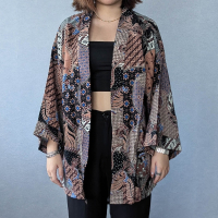 NAKURA 輕薄涼爽和服罩衫 - Brick Red 磚紅 - NAK001