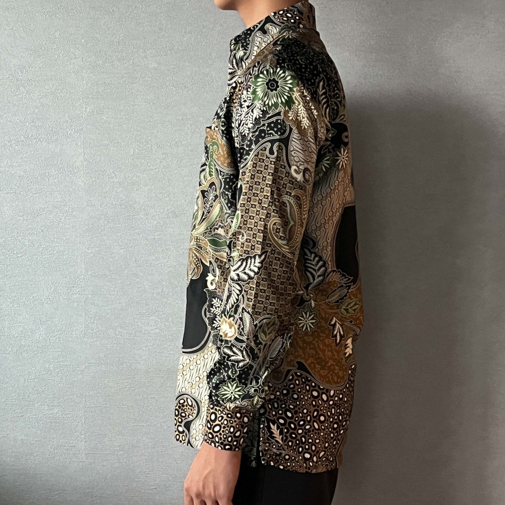 BRAHMA 印尼蠟染緞面長袖襯衫 - Golden Leaf 金枝玉葉 - BRM001-細節圖3