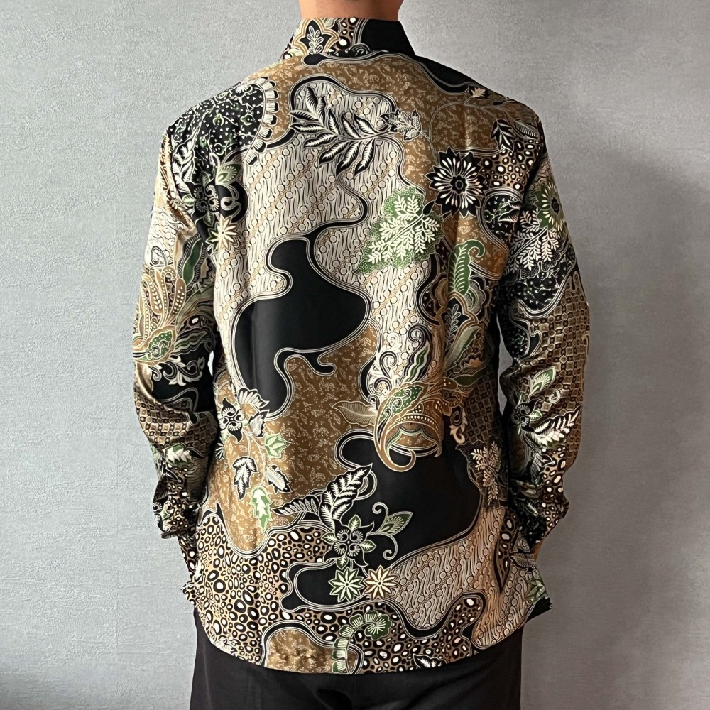 BRAHMA 印尼蠟染緞面長袖襯衫 - Golden Leaf 金枝玉葉 - BRM001-細節圖4