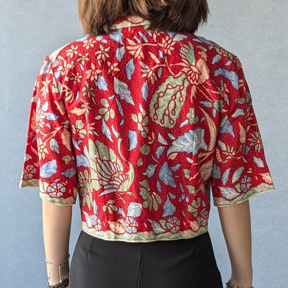 RATNA 印尼蠟染短袖西裝外套 - Multicolor Red 多彩紅 - RAT005-細節圖4