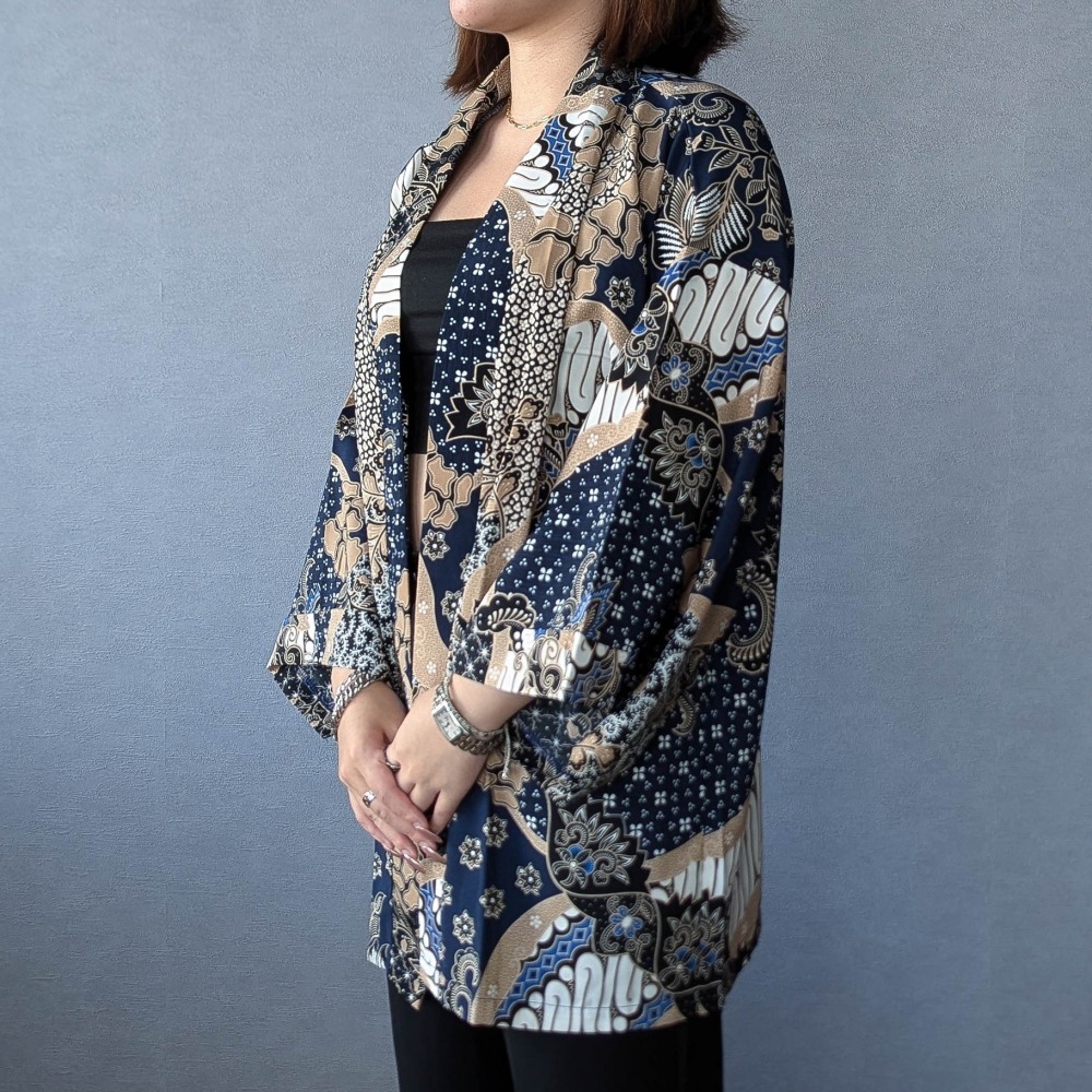 NAKURA 輕薄涼爽和服罩衫 - Terra Blue 棕藍 - NAK002-細節圖2