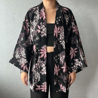 NAKURA 輕薄涼爽和服罩衫 - Deep Purple 黑紫 - NAK007