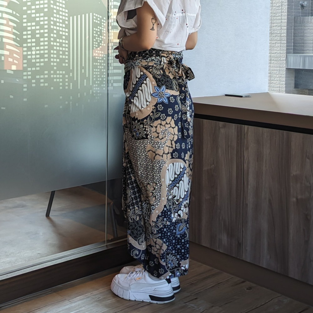 SADEVA 休閒度假風娘惹衫裙 - Terra Blue 棕藍 - SAD006-細節圖4