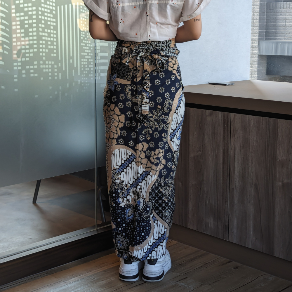 SADEVA 休閒度假風娘惹衫裙 - Terra Blue 棕藍 - SAD006-細節圖5