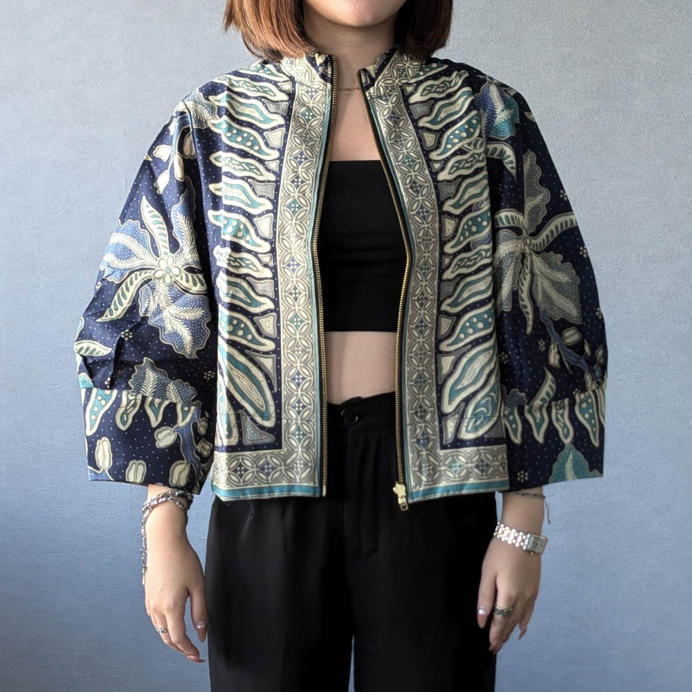 YURA 知性泡泡袖短外套 - Midnight Blue 寧靜夜空 - YUR012-細節圖2