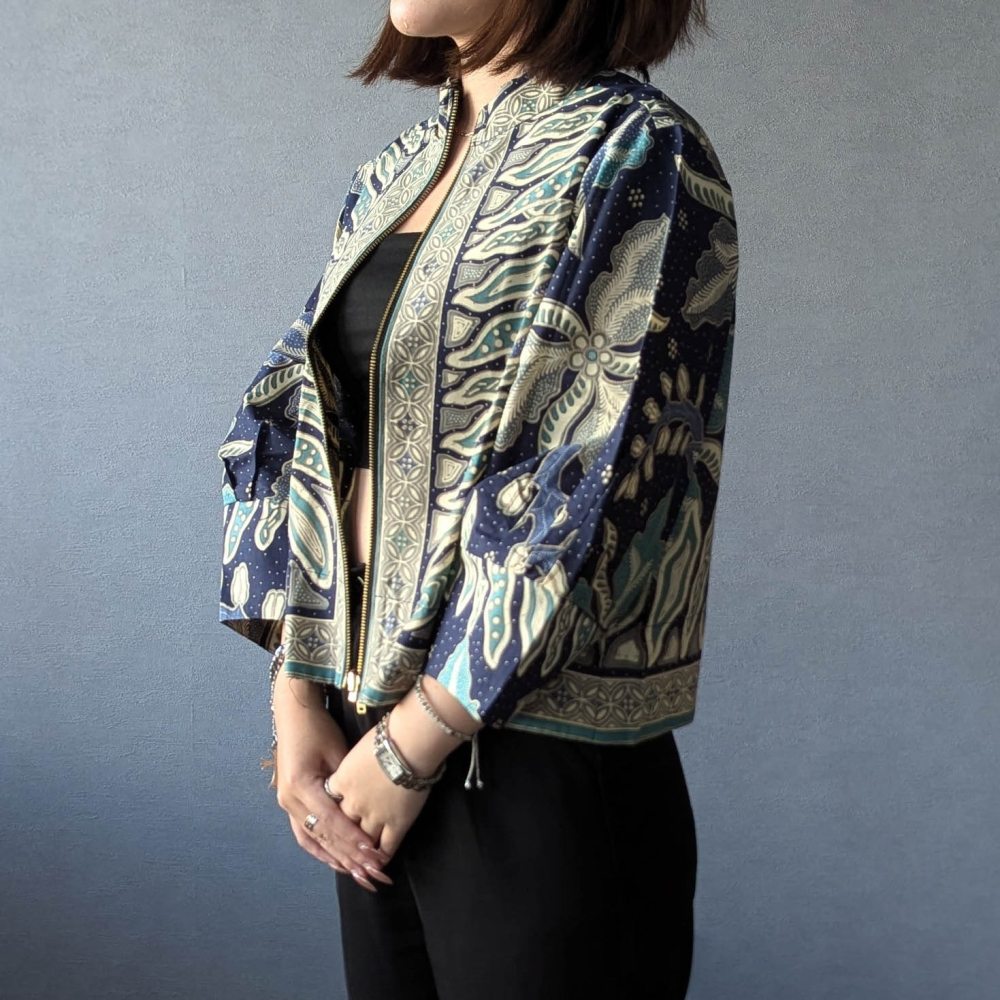 YURA 知性泡泡袖短外套 - Midnight Blue 寧靜夜空 - YUR012-細節圖3