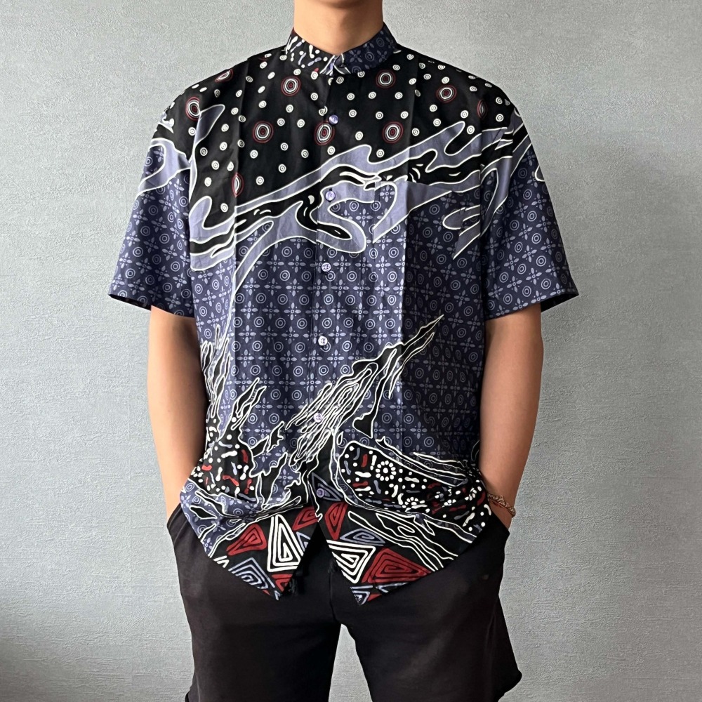 ARJUNA 大尺碼短袖襯衫 - Purple Haze 黑紫雲 - ARJ008-細節圖5