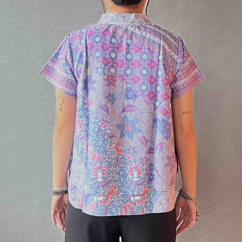 【INBATIC】KUSUMA - Purple 紫 - Batik Layered Top 雙層上衣-細節圖4