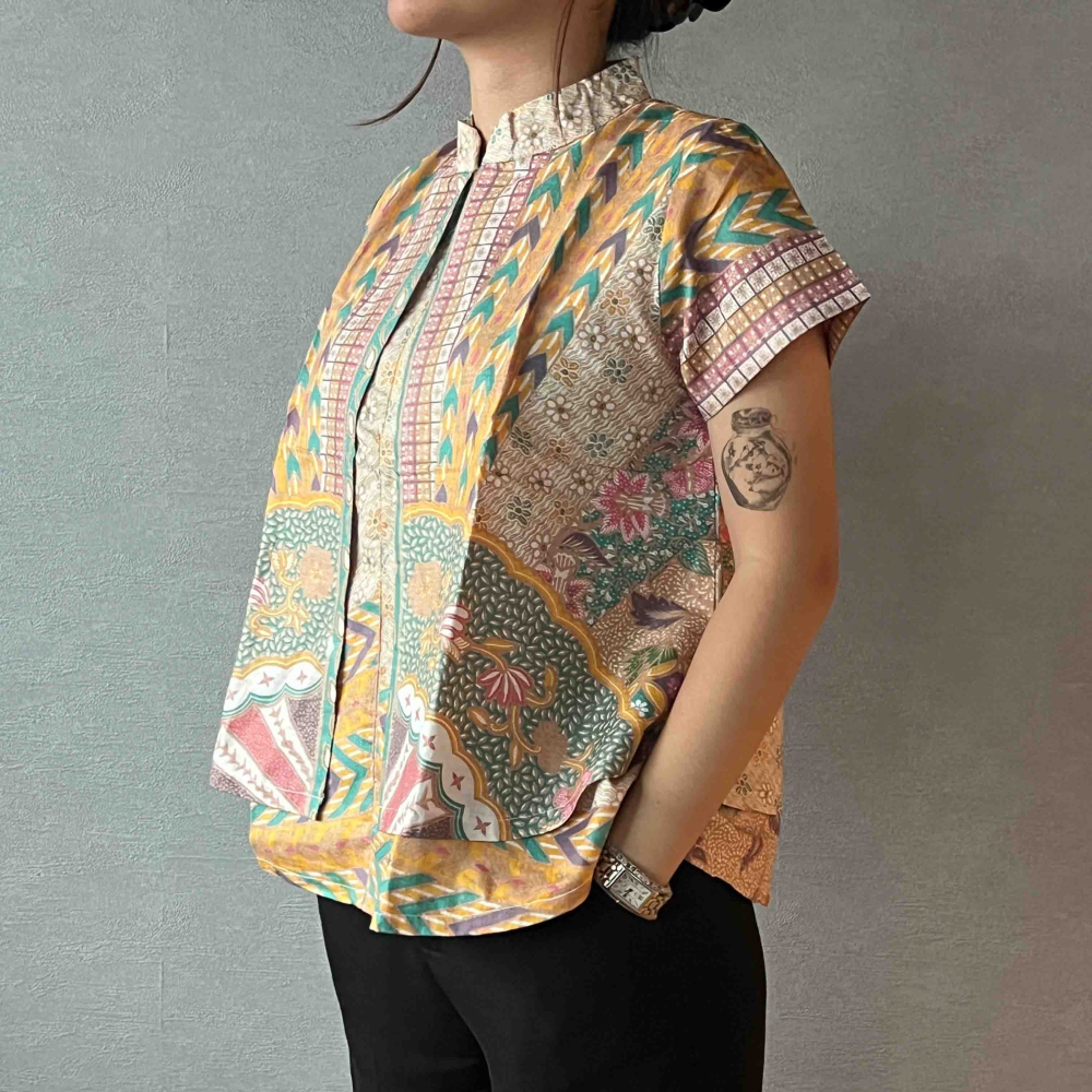 【INBATIC】KUSUMA - Yellow 黃 - Batik Layered Top 雙層上衣-細節圖2