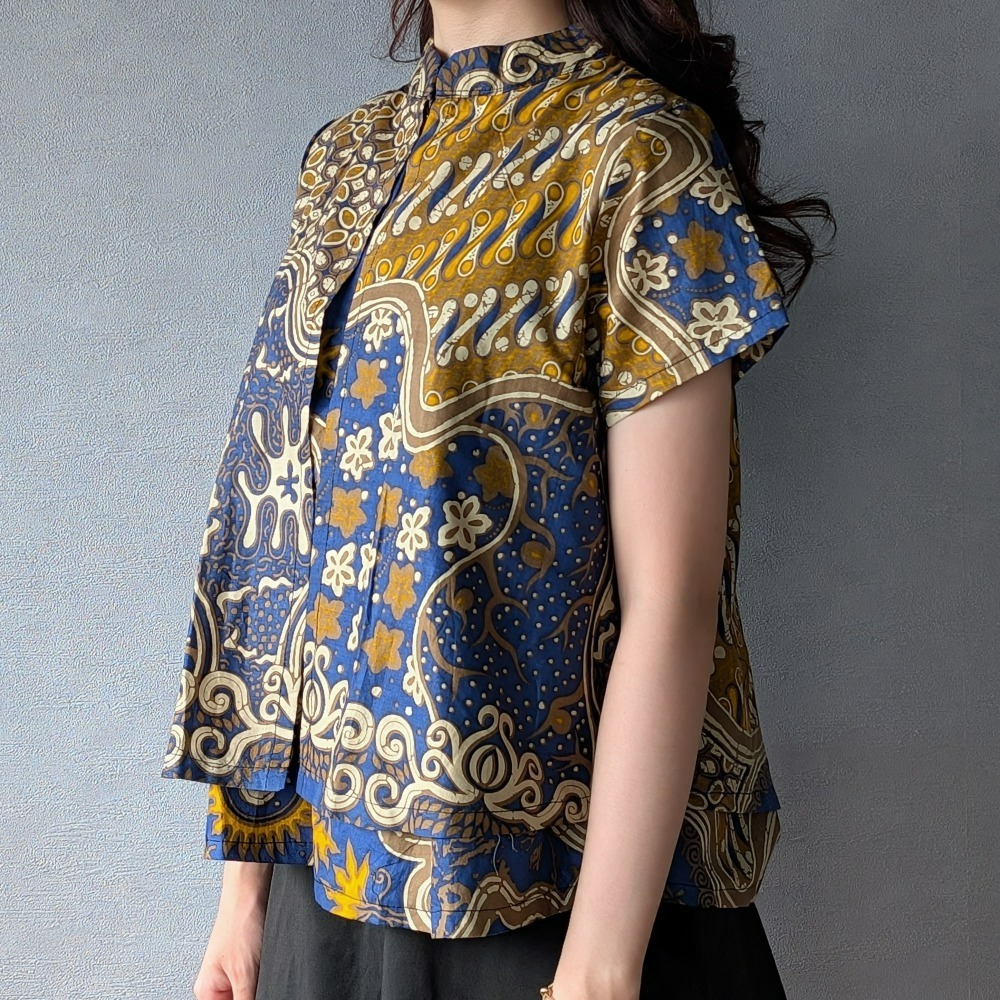 【INBATIC】KUSUMA - Blue Gold 藍金星 - Batik Layered Top 雙層上衣-細節圖2
