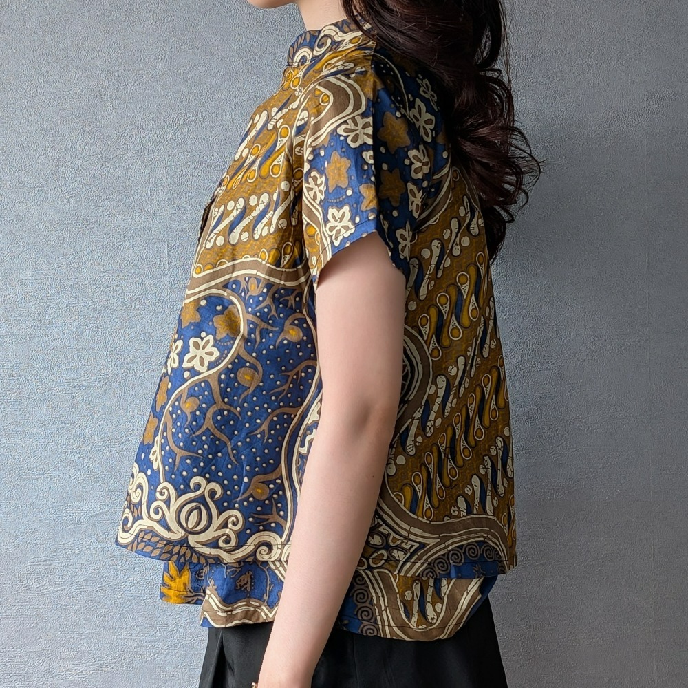 【INBATIC】KUSUMA - Blue Gold 藍金星 - Batik Layered Top 雙層上衣-細節圖4