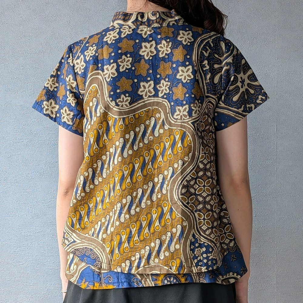 【INBATIC】KUSUMA - Blue Gold 藍金星 - Batik Layered Top 雙層上衣-細節圖5