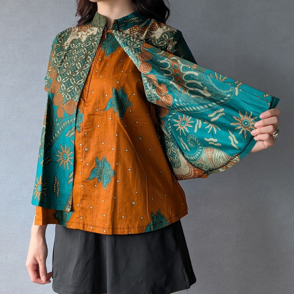 【INBATIC】KUSUMA - Green Carrot 紅蘿蔔 - Batik Layered Top 雙層上衣-細節圖3