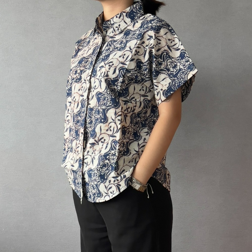 【INBATIC】MIRA - Sea Marble 海清 - Batik Shirt 上衣-細節圖2