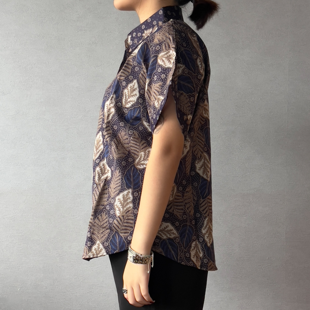【INBATIC】MIRA - Blue Leaves 藍葉 - Batik Shirt 上衣-細節圖3