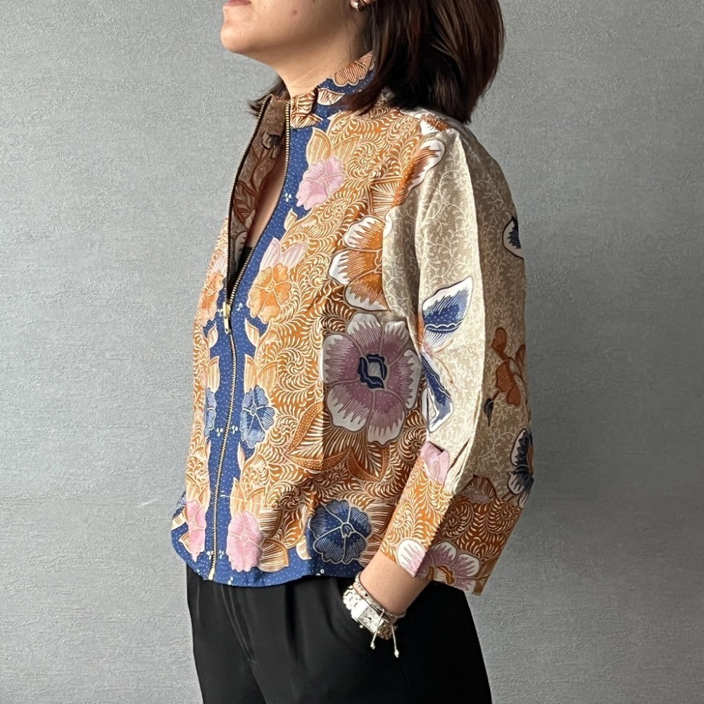 【INBATIC】YURA - BATIK OUTER 知性泡泡袖短外套 - Golden Blue 金藍-細節圖5