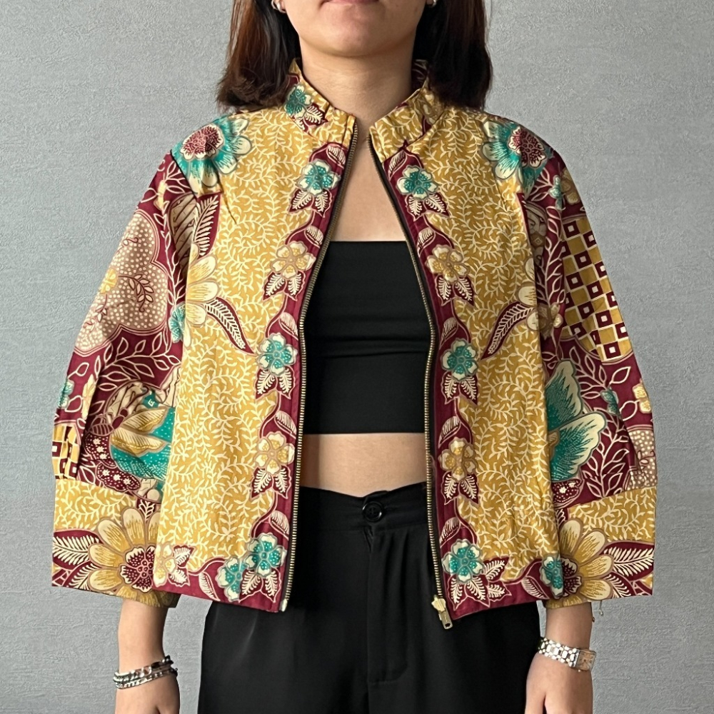 【INBATIC】YURA - BATIK OUTER 知性泡泡袖短外套 - Golden Red 金紅-細節圖2