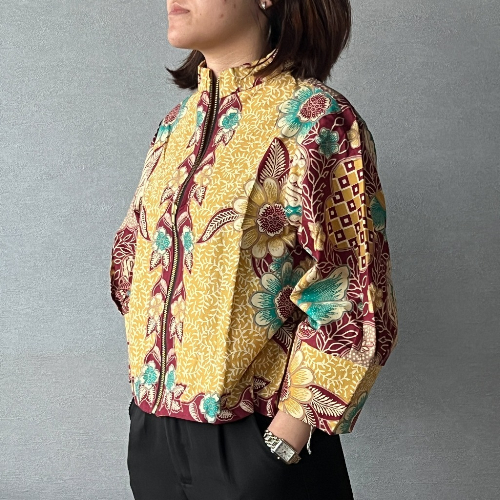 【INBATIC】YURA - BATIK OUTER 知性泡泡袖短外套 - Golden Red 金紅-細節圖3
