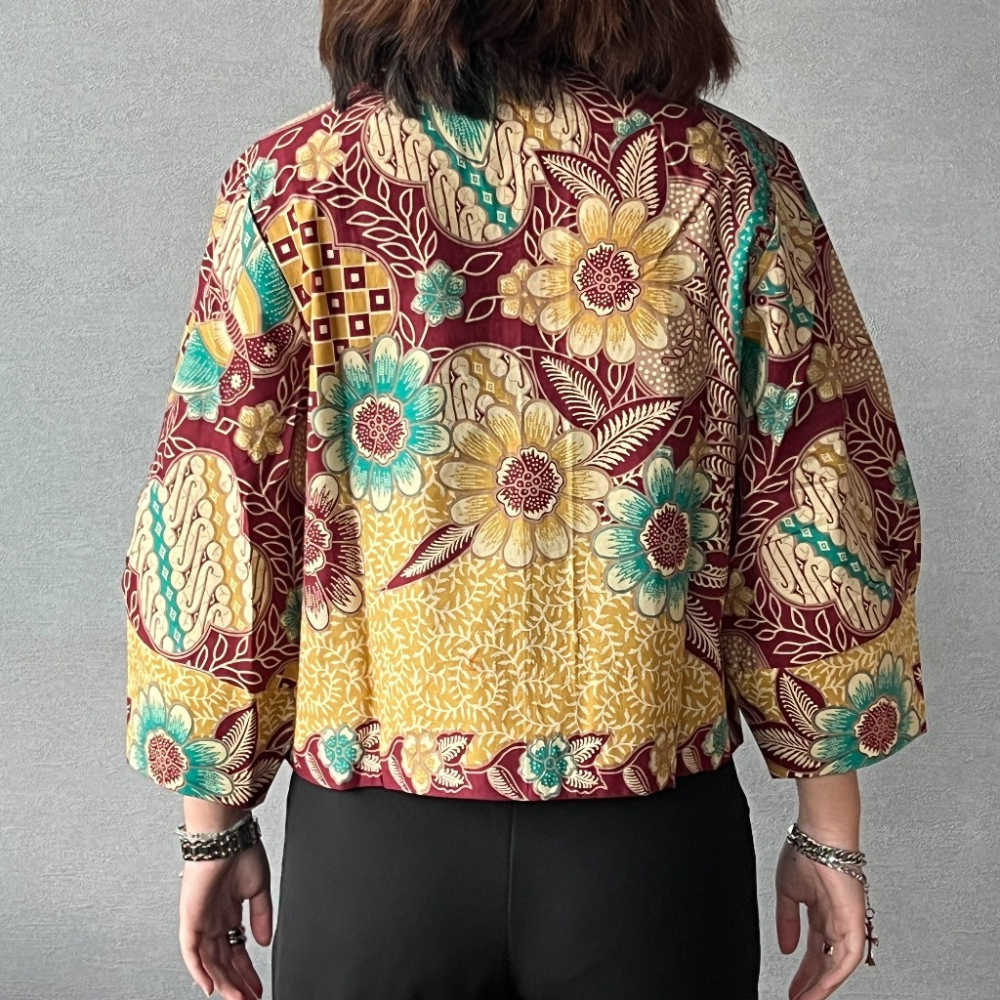 【INBATIC】YURA - BATIK OUTER 知性泡泡袖短外套 - Golden Red 金紅-細節圖5