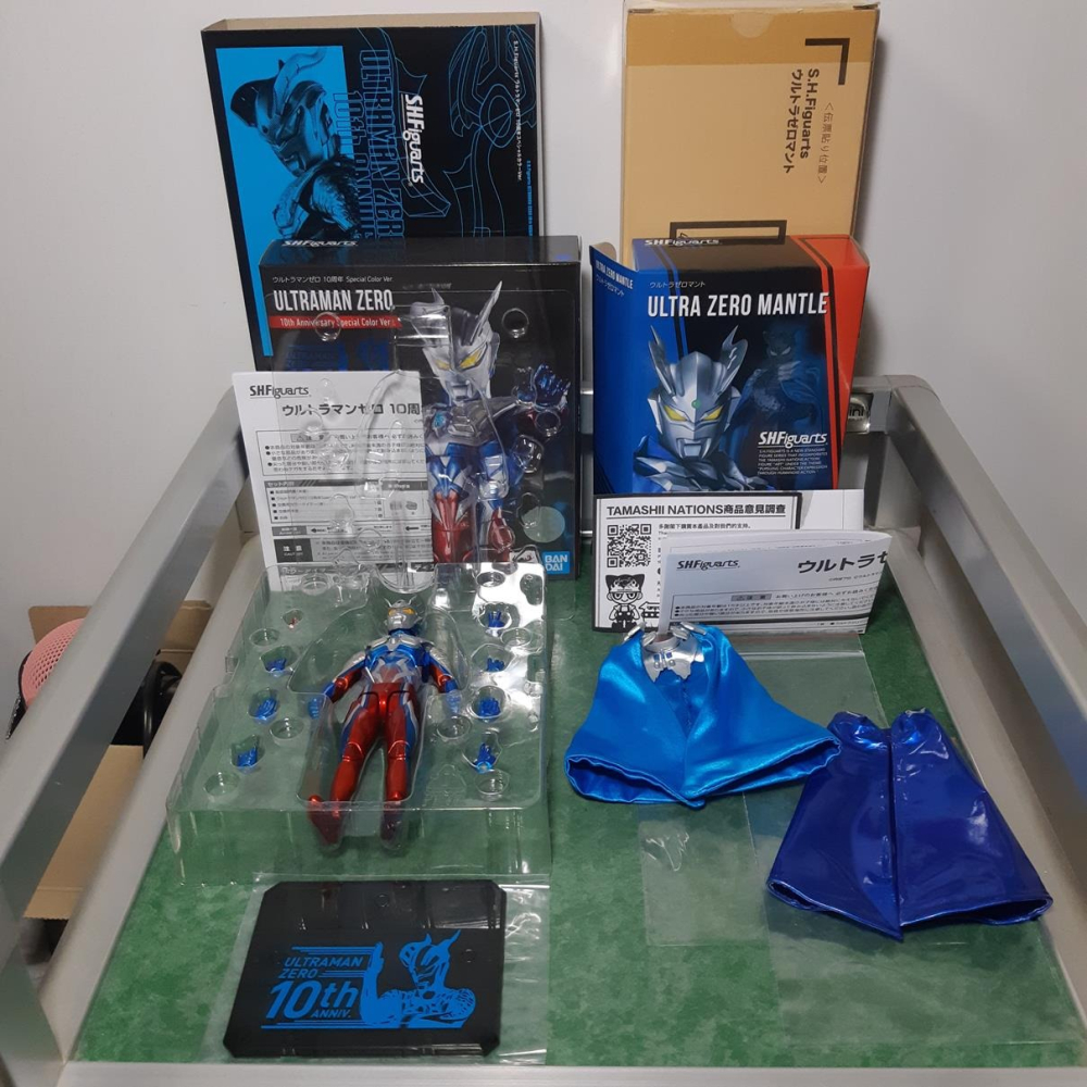 已拆擺 日版 SHF 魂商店限定 超人力霸王 傑洛 ZERO 賽羅 10周年 電鍍版 + 專用披風-細節圖2