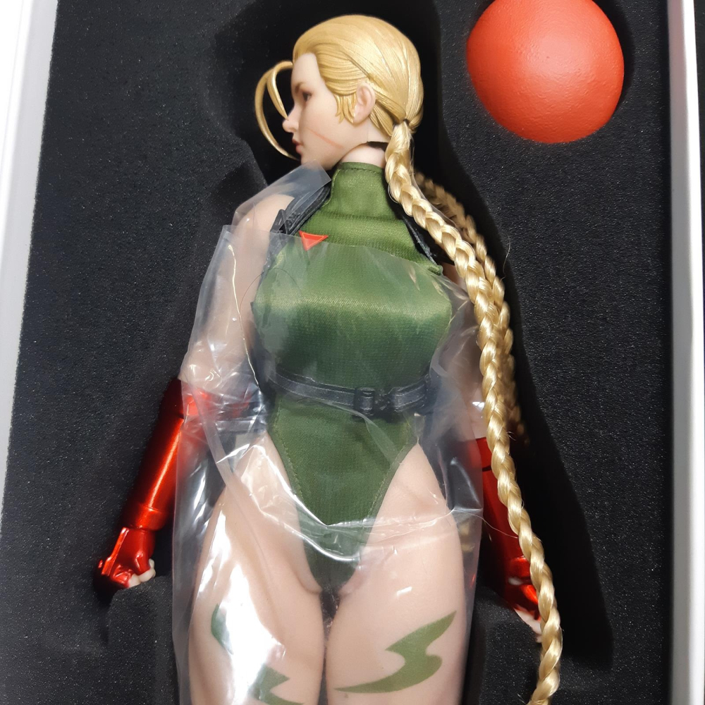 拆檢 PLAY TOY 格鬥女戰士 快打旋風 倩咪 P020-A 綠色 1/6 12吋 包膠可動人偶-細節圖2