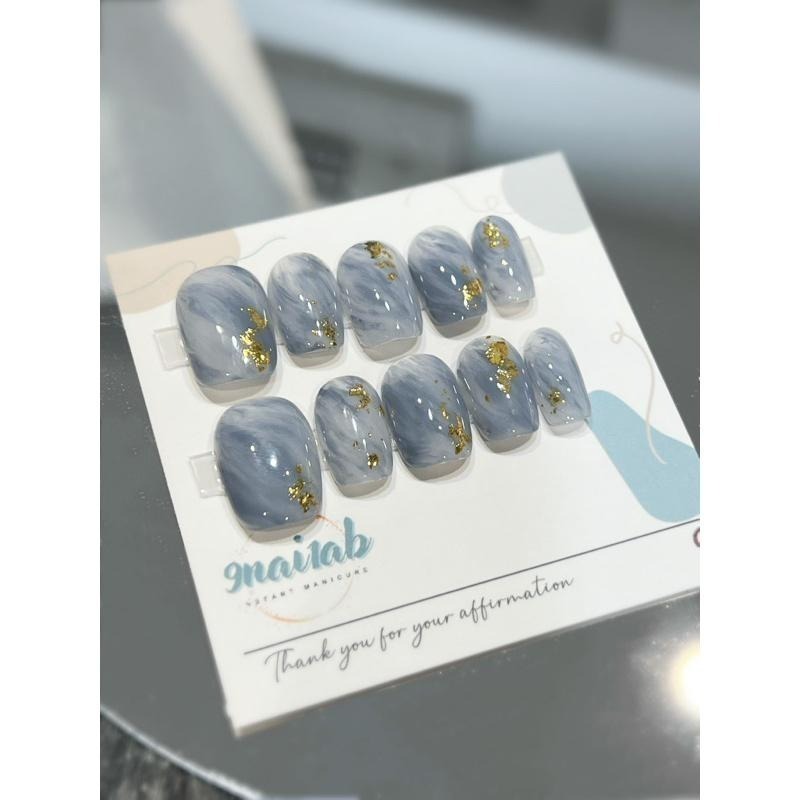 穿戴甲 手工穿戴甲 美甲 小資系列 漫天雲海-細節圖2