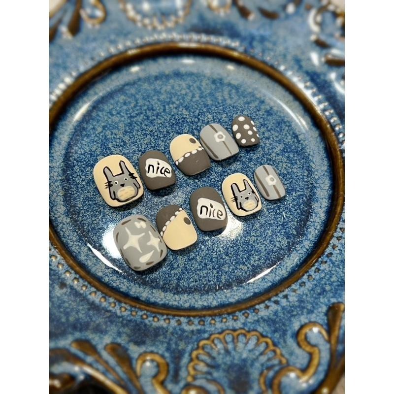 穿戴甲 手工穿戴甲 美甲 小資系列 簡約顯白 可愛卡通貓 學生上班族最愛L7-細節圖2