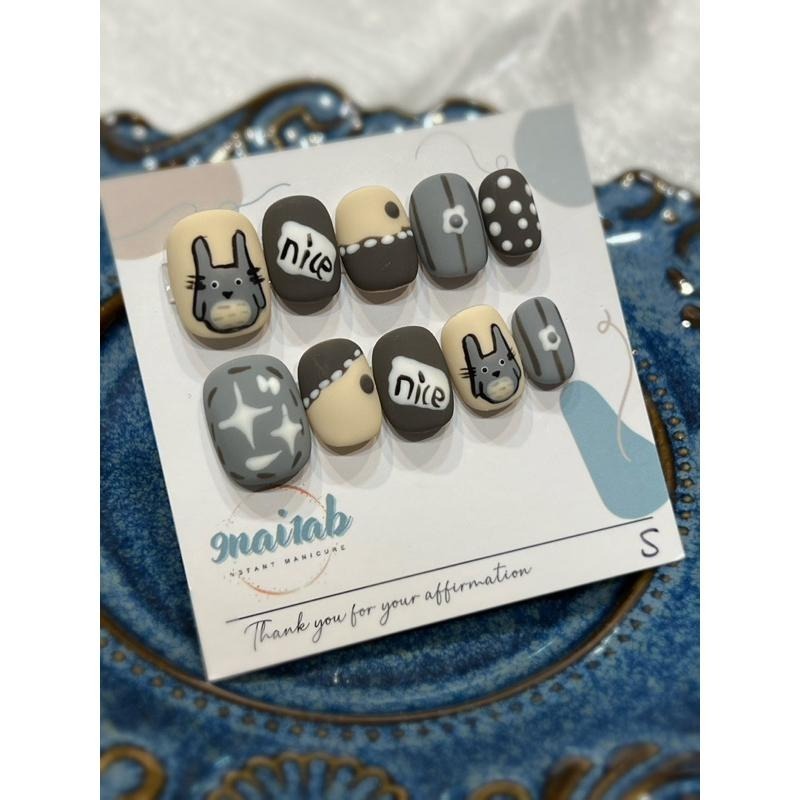 穿戴甲 手工穿戴甲 美甲 小資系列 簡約顯白 可愛卡通貓 學生上班族最愛L7-細節圖3