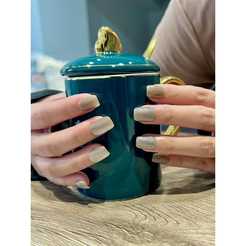 穿戴甲 手工穿戴甲 美甲 輕奢系列 低調淺咖貓眼 時尚百搭 上班族最愛B7-細節圖4