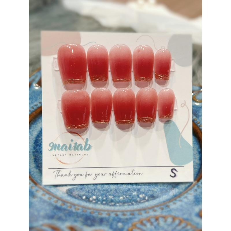 穿戴甲 手工穿戴甲 美甲 小資系列 顯白神器 法式魔鏡覆盆子紅 女神氣勢L3-細節圖3