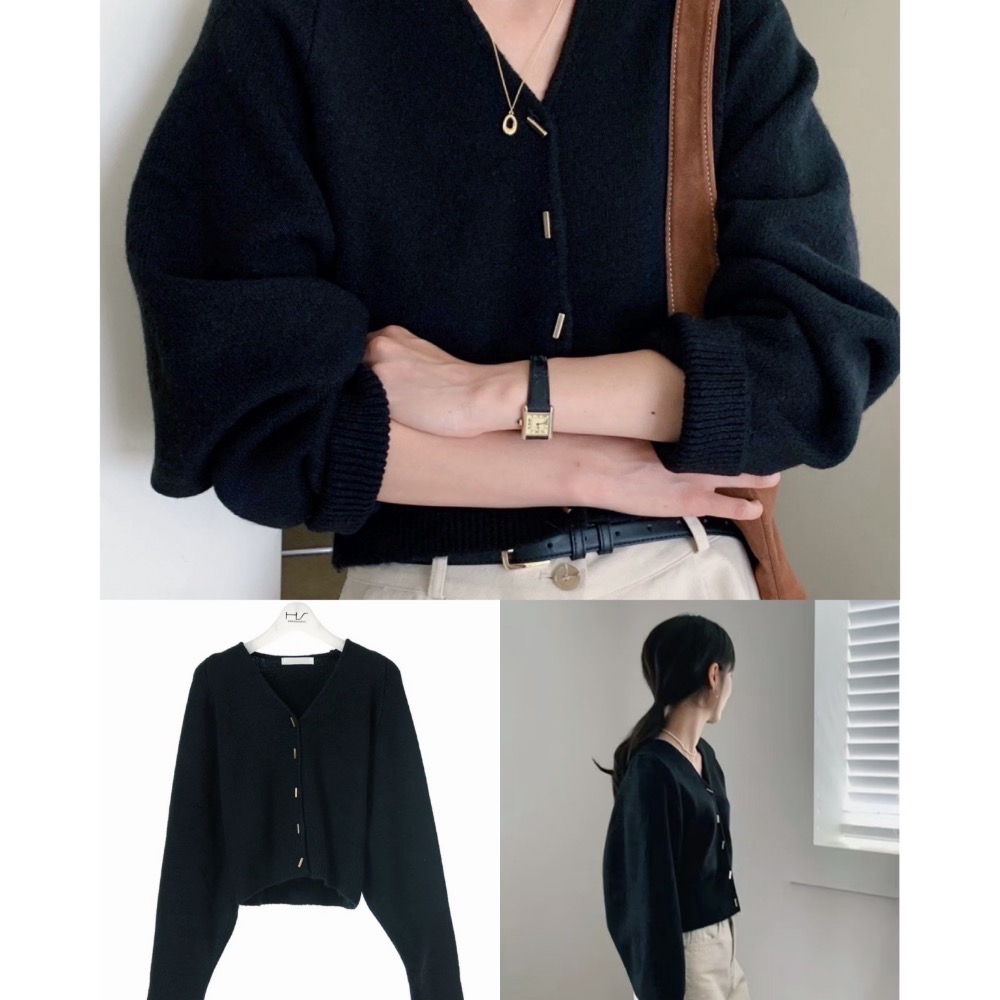 台中現貨202512正韓🇰🇷空運 復古長方金釦💘一見鍾情 闆娘自留 特色混色毛料毛衣外套 3色 經典款-細節圖3