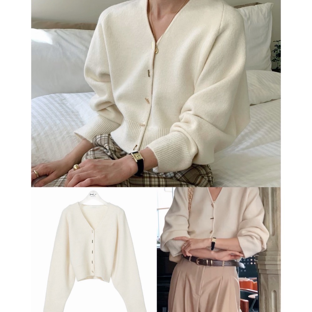 台中現貨202512正韓🇰🇷空運 復古長方金釦💘一見鍾情 闆娘自留 特色混色毛料毛衣外套 3色 經典款-細節圖4