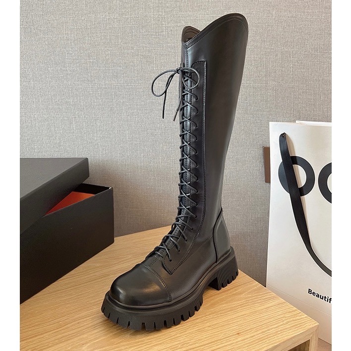 預購 胖腿友善 超推‼️小紅書 v口拉鍊騎士靴 馬靴 顯腿瘦腿直瘦腿靴 可加寬腿圍 厚底闆娘自留款 實穿照-細節圖2