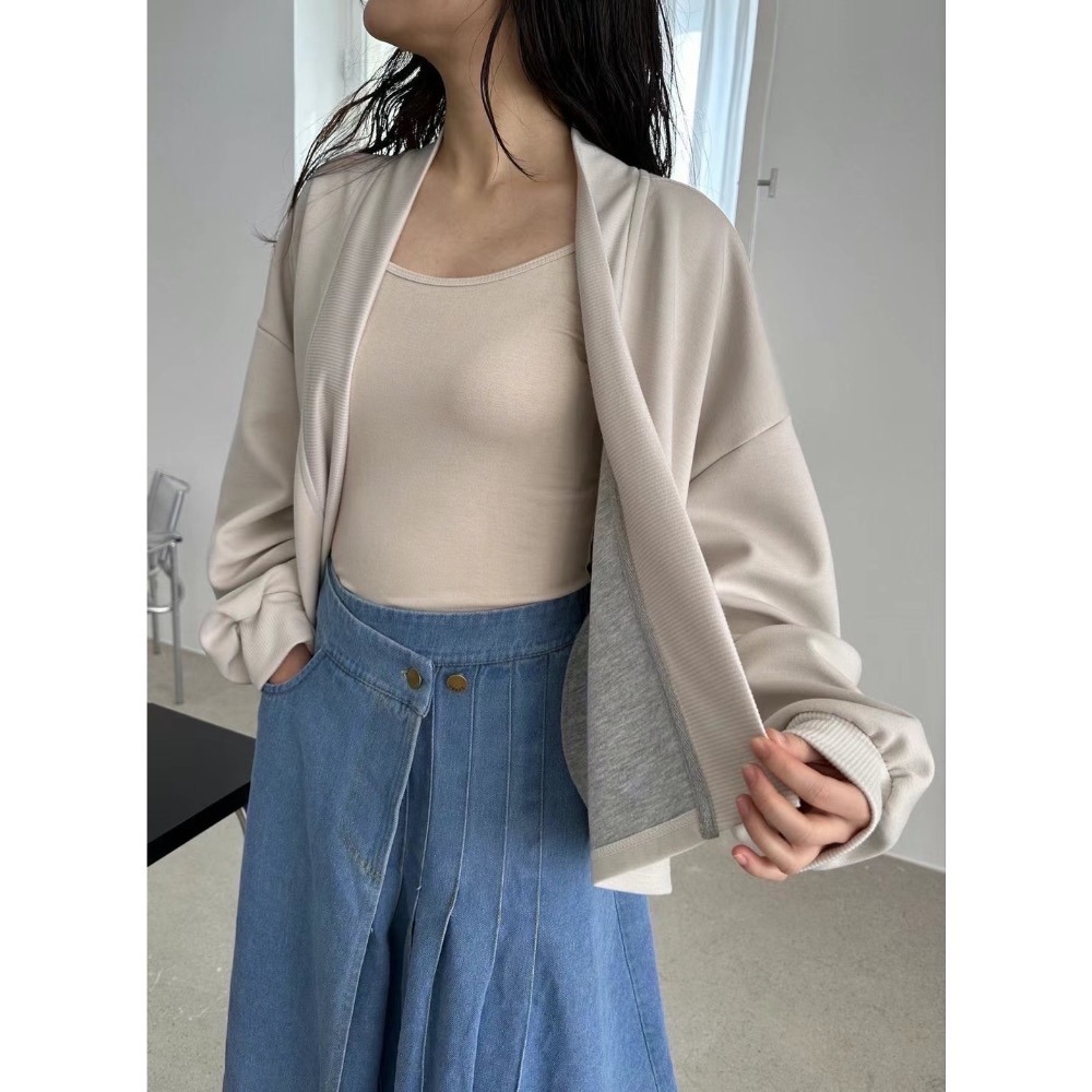 現貨 可調節暗扣一片式交叉魚尾百摺長裙半身後鬆緊彈性 大尺碼可下擺毛邊 2色 淺藍 深藍 丹寧 牛仔裙  不規則不對-細節圖9