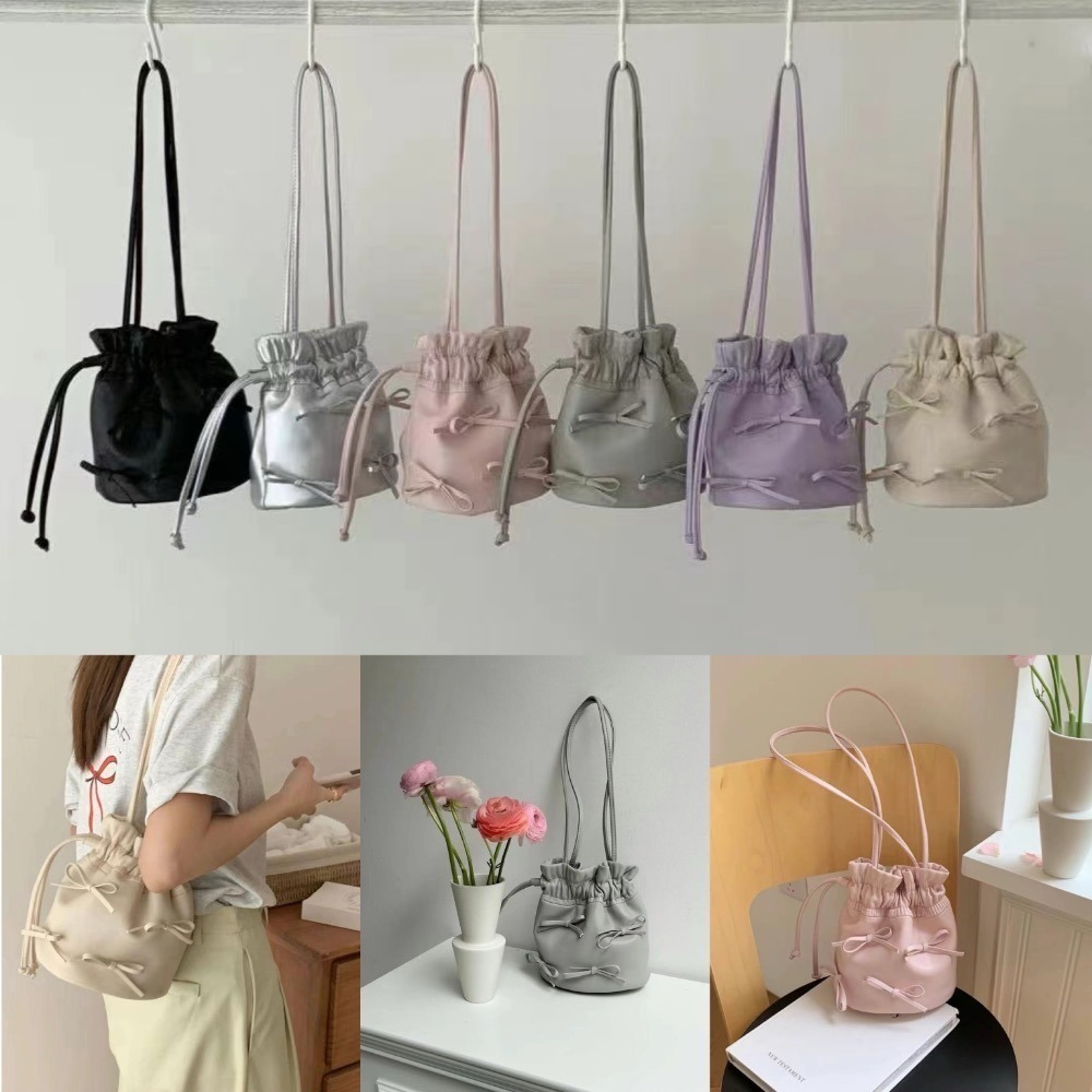 台中現貨 最近很火的蝴蝶結鏈條包/水桶包 闆娘自留款共2款3+5色-細節圖2