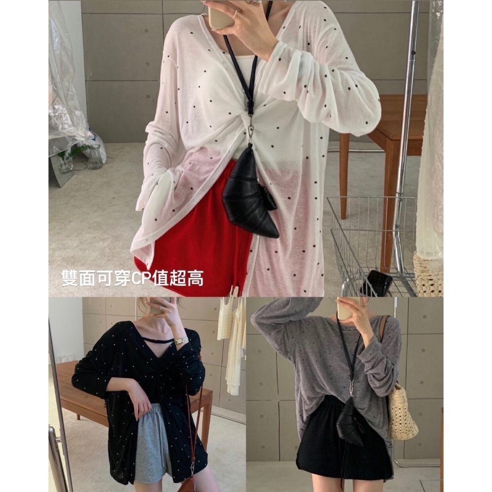 台中現貨 這件闆娘有夠喜歡 很喜歡抓皺開衩跟頸鏈穿法🤍cp值很高 大推🖤🤍🩶三色-細節圖2