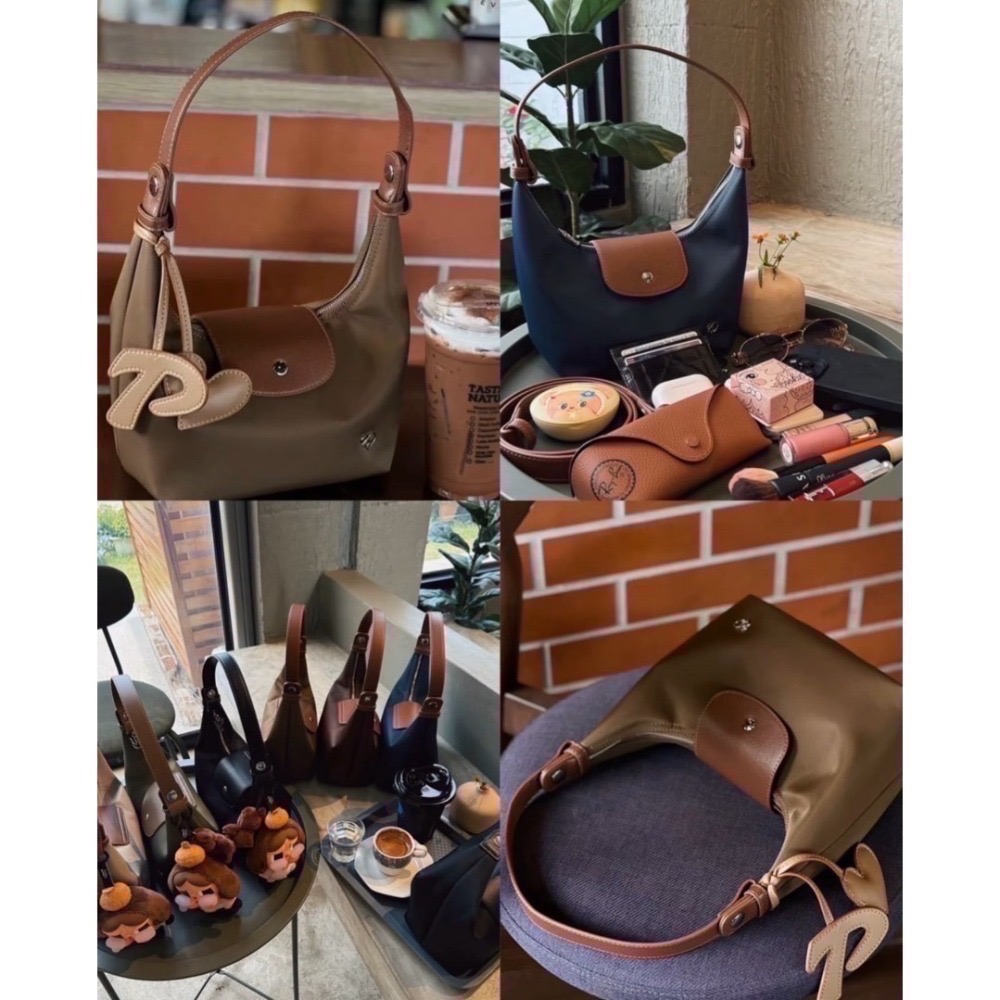 泰國Pony包品牌 小號MoYa 任2顆折100 尼龍材質/金釦/銀釦  掀蓋腋下包 多背法 手提/肩背/斜跨-細節圖3